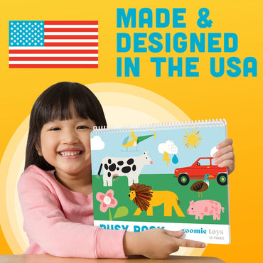 Made in USA - Busy Book for Toddler Toys - Preschool Learning Tools - Kids Books with Toddler Learning Activities - Busy Board for Toddlers - Activities for Kids (10 Pages)