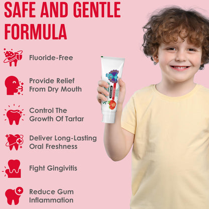 SprinJene Natural Children’s Toothpaste – Fluoride Free Strawberry Toothpaste for Toddlers & Kids – Gentle Safe Natural Formula with Patented Black Seed Oil & Zinc – Made in The USA (1 Pack)