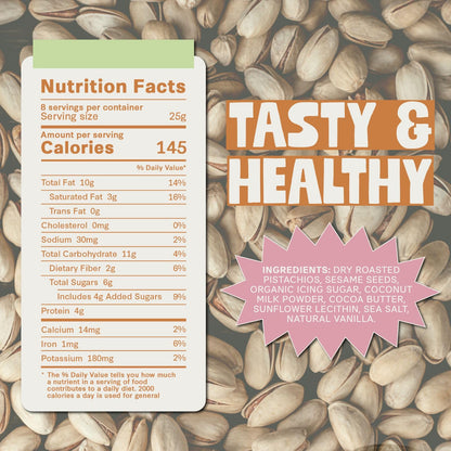 DORREL Pistachio & Sesame Halva Butter | Dairy-Free Vegan Spread | Made with 60% California Pistachios | Non-GMO | Kosher Pareve | Healthy Sweet & Savory Halva Spread (200g / 7.05oz)