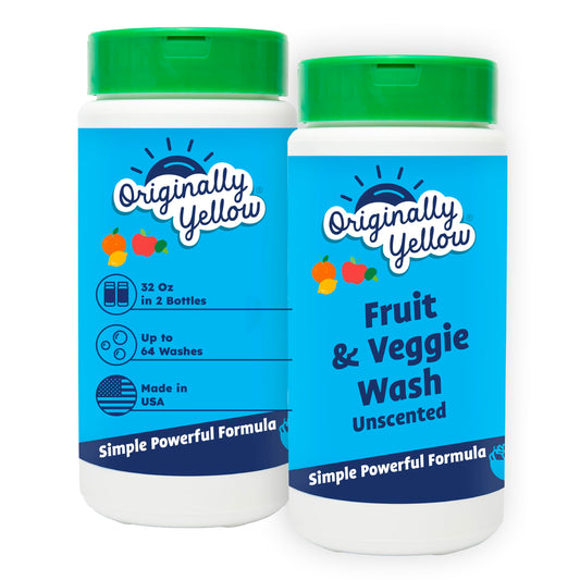 Originally Yellow All-Purpose Fruit and Veggie Wash | Plant-Based House Cleaning Supplies, 1 lb (2-Pack)