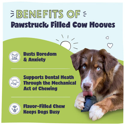 Pawstruck Peanut Butter Filled Cow Hooves for Dogs – Made in USA, Long-Lasting Dental Treats and Chews – Beef Hoof – 5 Count