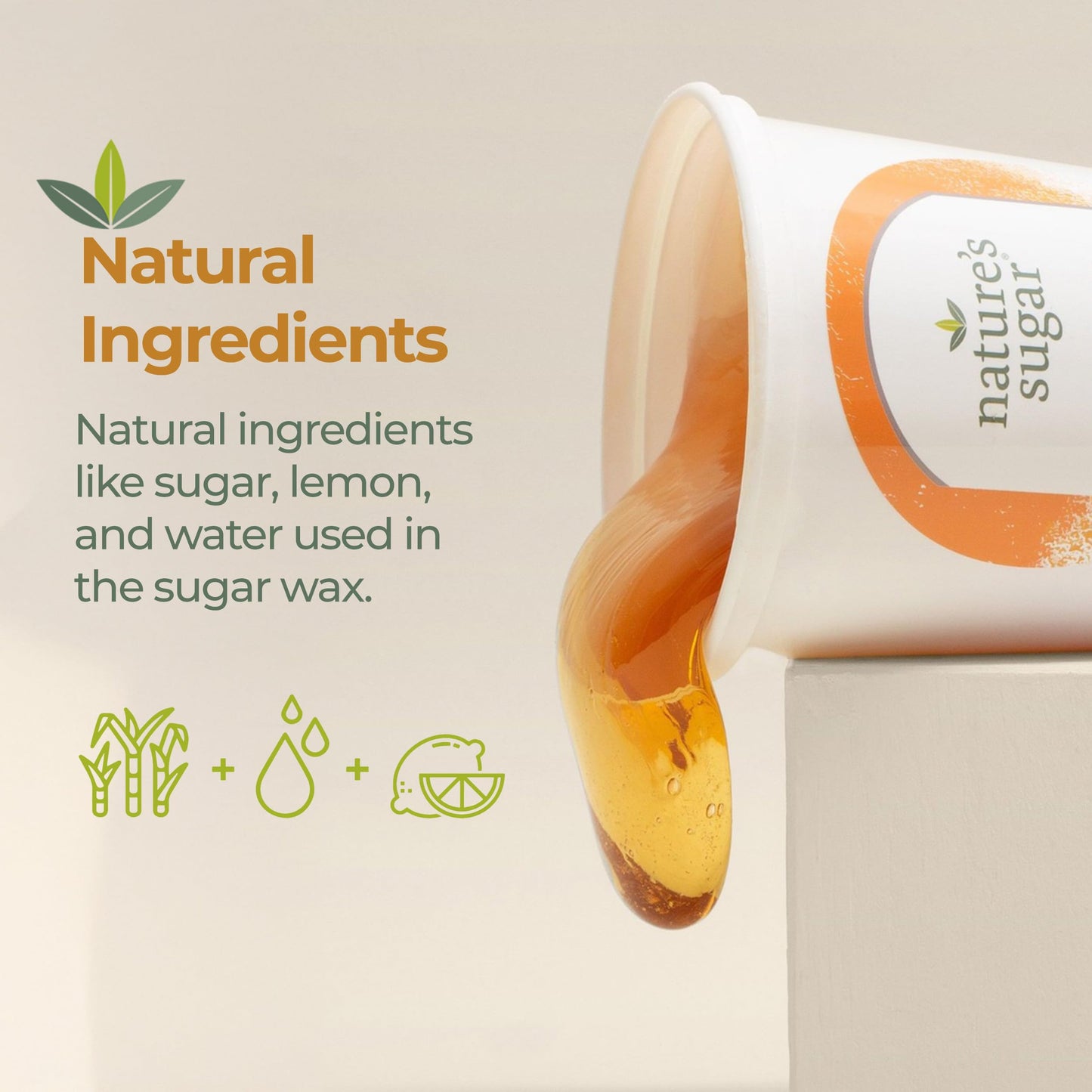 Nature's Sugar Wax Firm Sugaring Paste for Coarse Hair on Brows, Bikini, Underarms - 32oz - Sugar Wax Hair Removal for All Skin Types - Vegan and Cruelty-Free