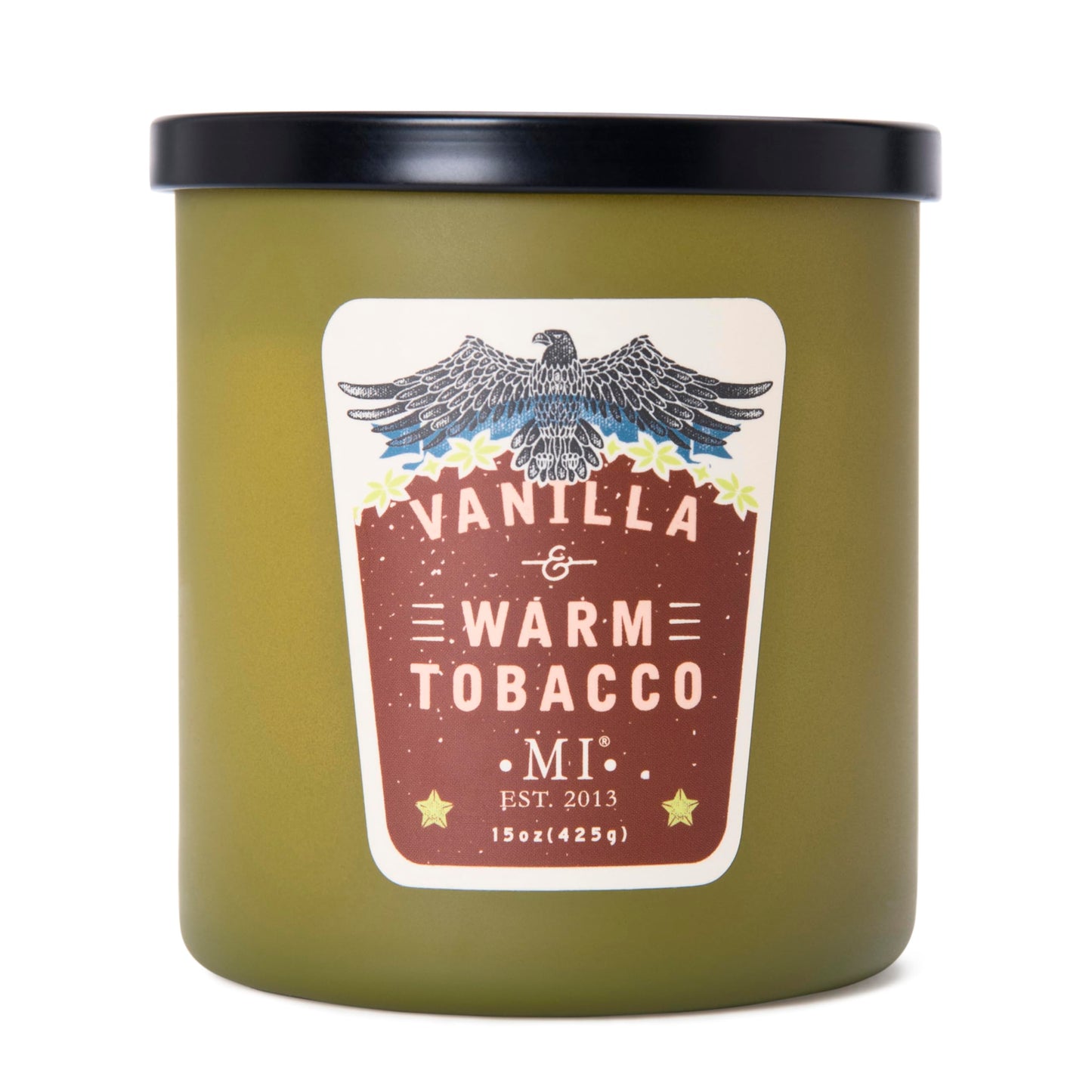 Manly Indulgence Vanilla & Warm Tobacco Scented Candles for Men, 2 Wick, 15 oz Premium Soy Blend Wax, 60H Burn, Candles for Home Scented – Made in The USA