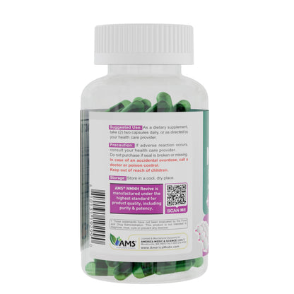 America Medic & Science NMNH Revive – Dual NAD+ Precursor Supplement for Longevity, Healthy Aging, Energy, Metabolic Function, Skin & Cellular Health – 60 Capsules for Daily Vitality