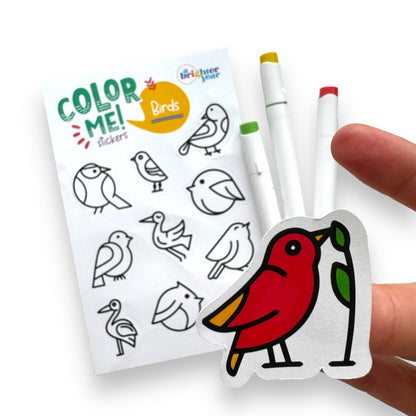 A Brighter Year Color-Your-Own Sticker Bundle, Birds, Bugs & Botany Edition - 3-Pack of 8.5” x 5.5” Sheets of 10 Stickers Each – Stickers are 1.5-2” x 2-3” - Notebooks, Planner, Gift
