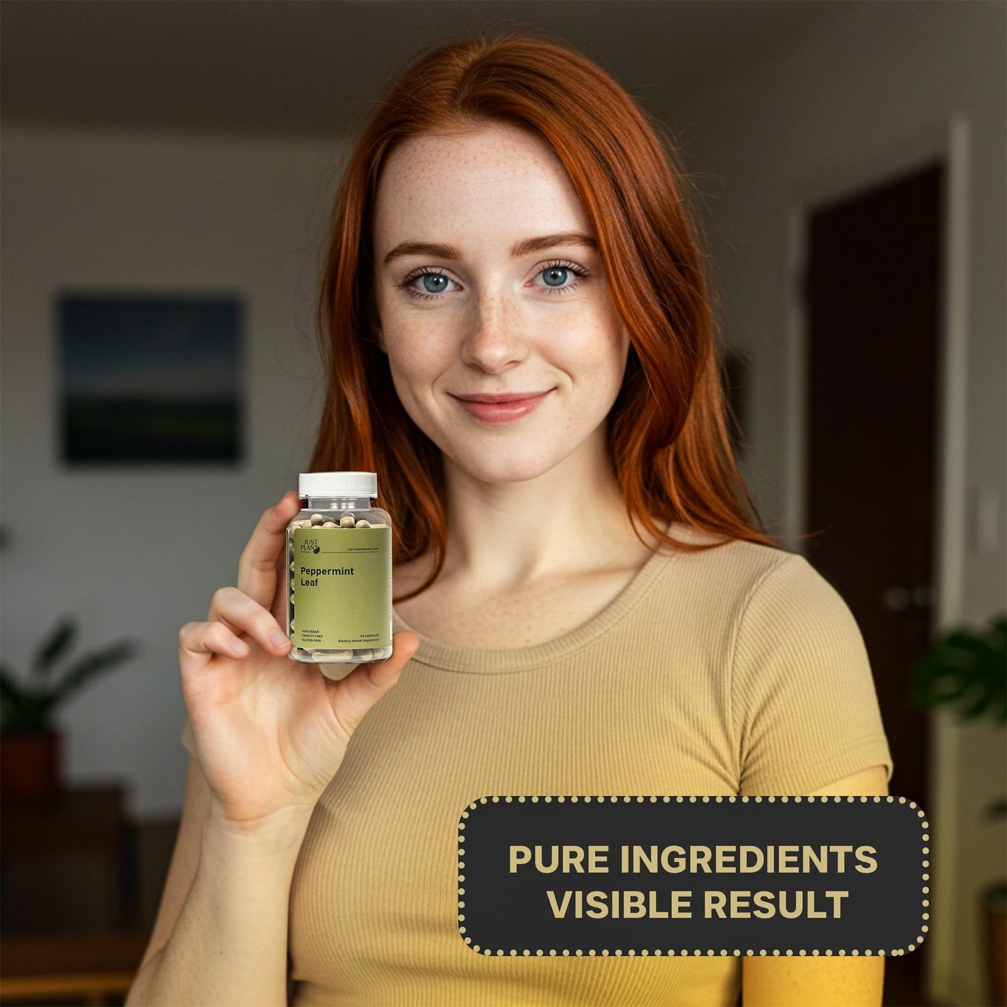 Vegan Peppermint Leaf Capsules 750mg, 90 Vegan Capsules | Gentle Digestive & Breath Support | Herbal Supplement | Organic, Gluten-Free