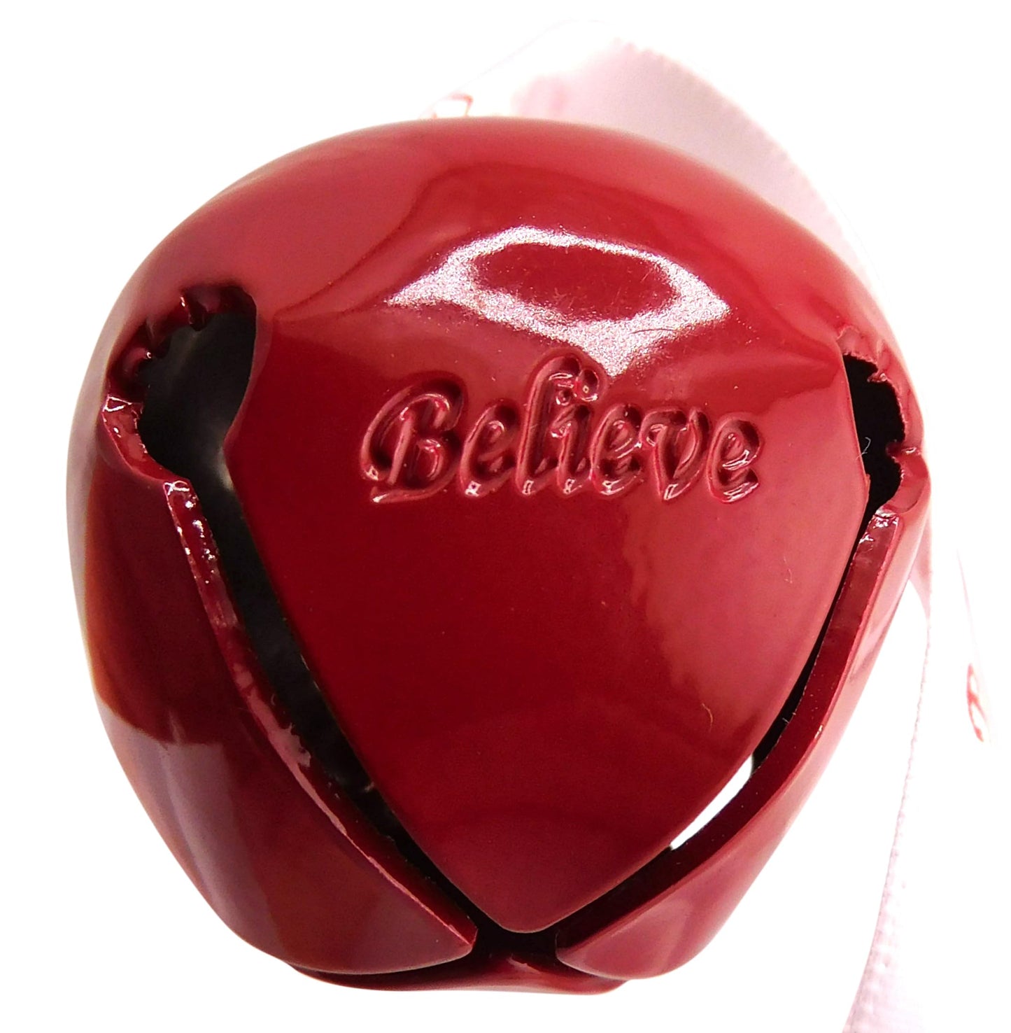 Believe Bell Ornament Red Metal Tree Decoration in Resealable Christmas Expressions Gift Bag, Made in The USA