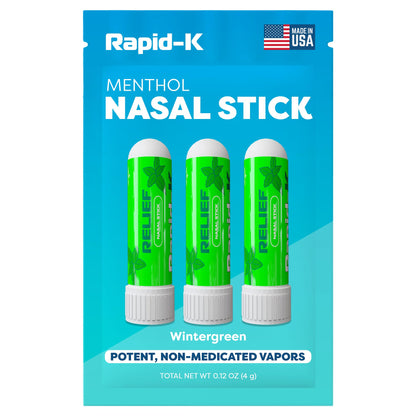 Nasal Sticks (Wintermint) – Nasal Inhaler Stick for Allergy Support, Sinus Relief, Focus Boost – Menthol Vapor Inhalers with Essential Oils (Relief)