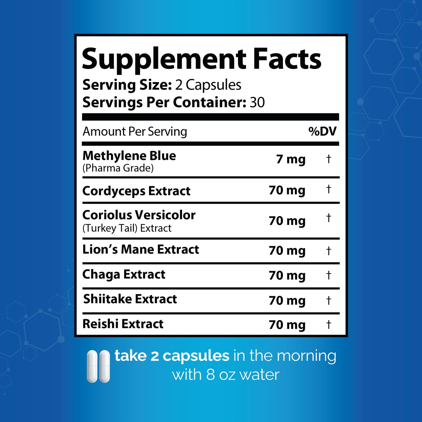 HARMONIFY Methylene Blue Capsules with Lion’s Mane, Chaga, Cordyceps, Reishi, and Turkey Tail Capsules, 1000mg – USP Grade Brain&Mitochondria Supplement – 60 Cnt | Made in USA