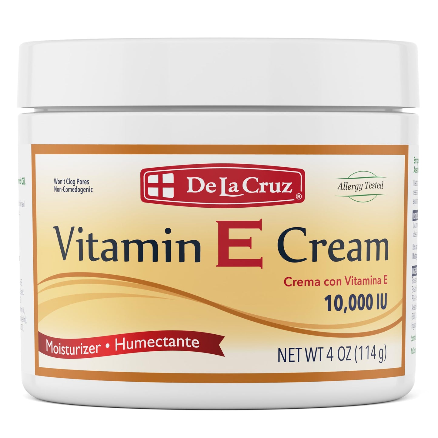 De La Cruz Vitamin E Cream Moisturizer for Face and Neck - Moisturizing Skin Care for All Skin Types - Made in USA, 4 oz