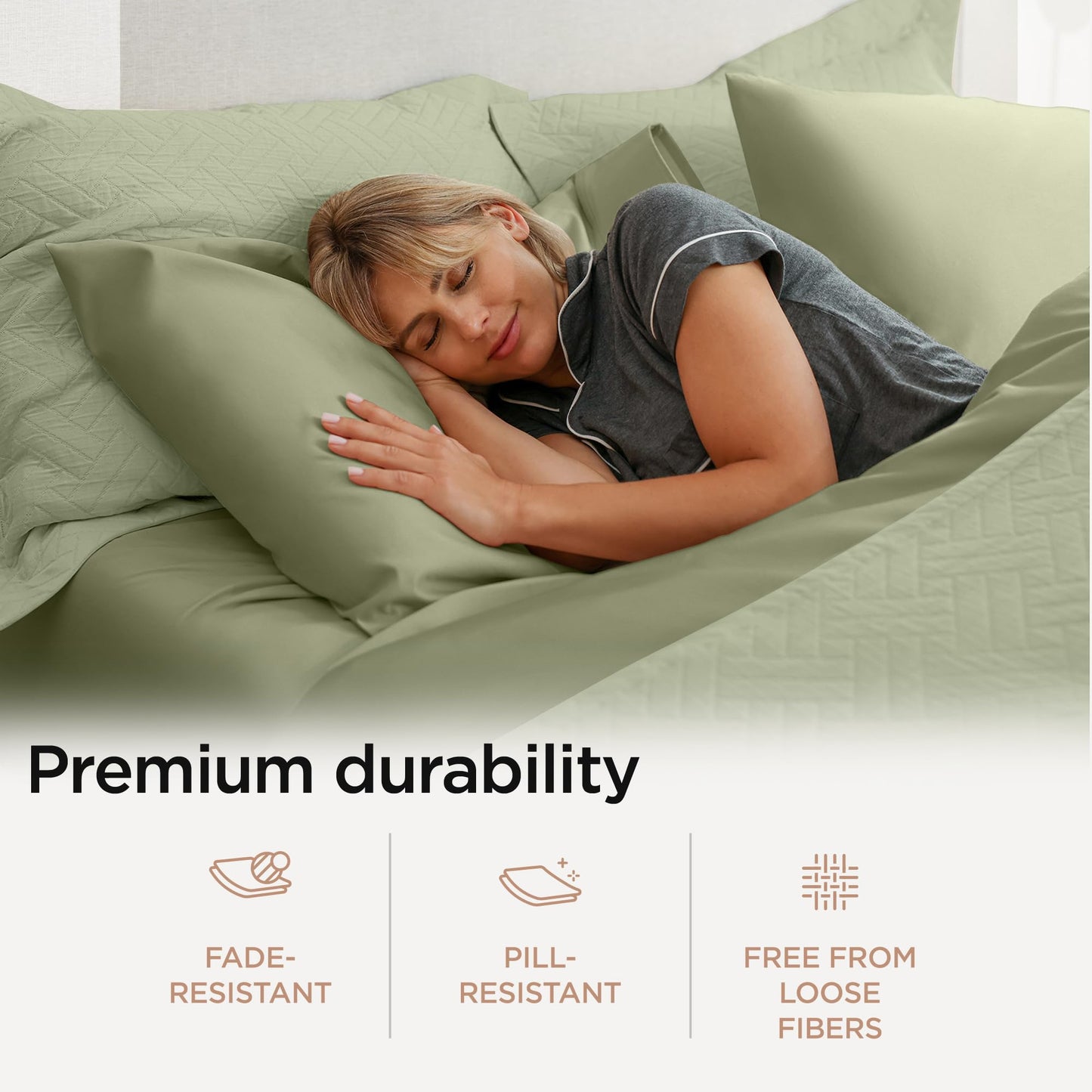 Threadmill Supima Cotton Sheets Queen | 656 Thread Count for Queen Mattress | 4 Piece Luxury Bed Sheets | Sateen Weave Hotel Quality with Elasticized Deep Pocket| Sage Green