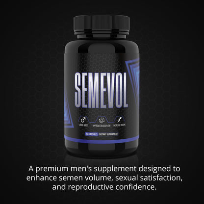 Semevol Semen Volume Booster Dietary Supplement for Men’s Fertility Health Support | Premium Dosing for Maximum Load and Quality Results | Made in The USA | 150 Capsules (1 Month Supply)