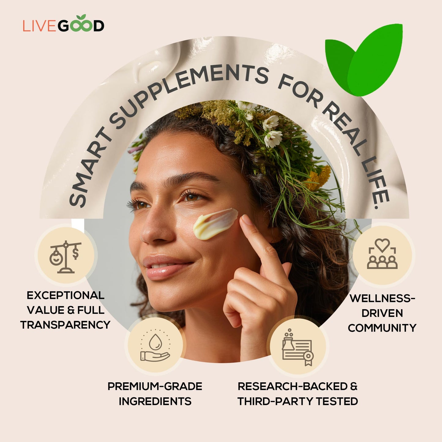 LIVEGOOD Whipped Tallow Balm, Grass Fed Beef Tallow for Skin with Vitamins A, D, E, K, Deeply Moisturizing Beef Tallow Moisturizer for Face and Body Hydration (2 oz)