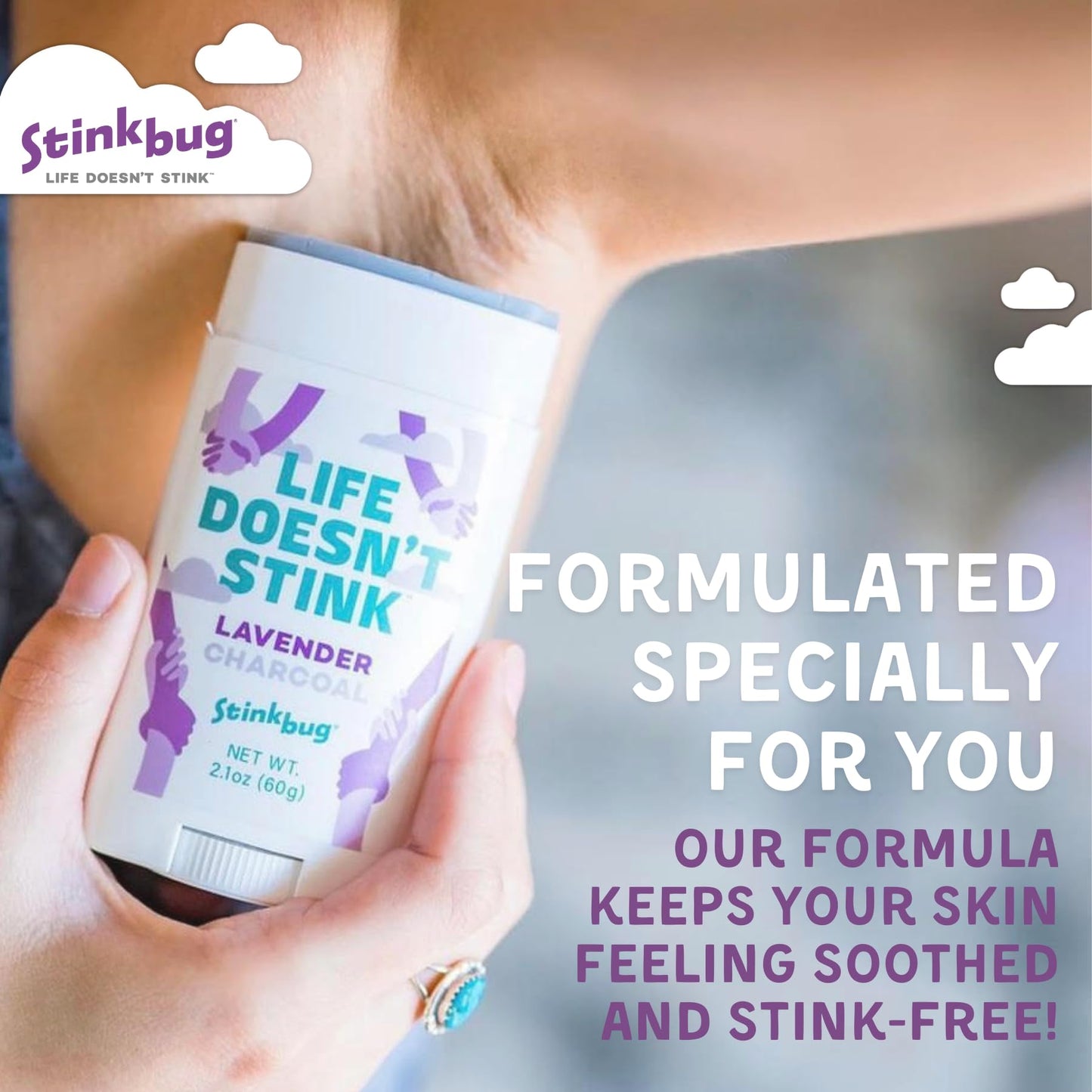 Stinkbug Naturals Organic Aluminum Free Travel Size Deodorant Stick with Tea Tree, Coconut Oil, Paraben Free, Sensitive Skin Deodorant, 0.75 Ounce Pack of 3