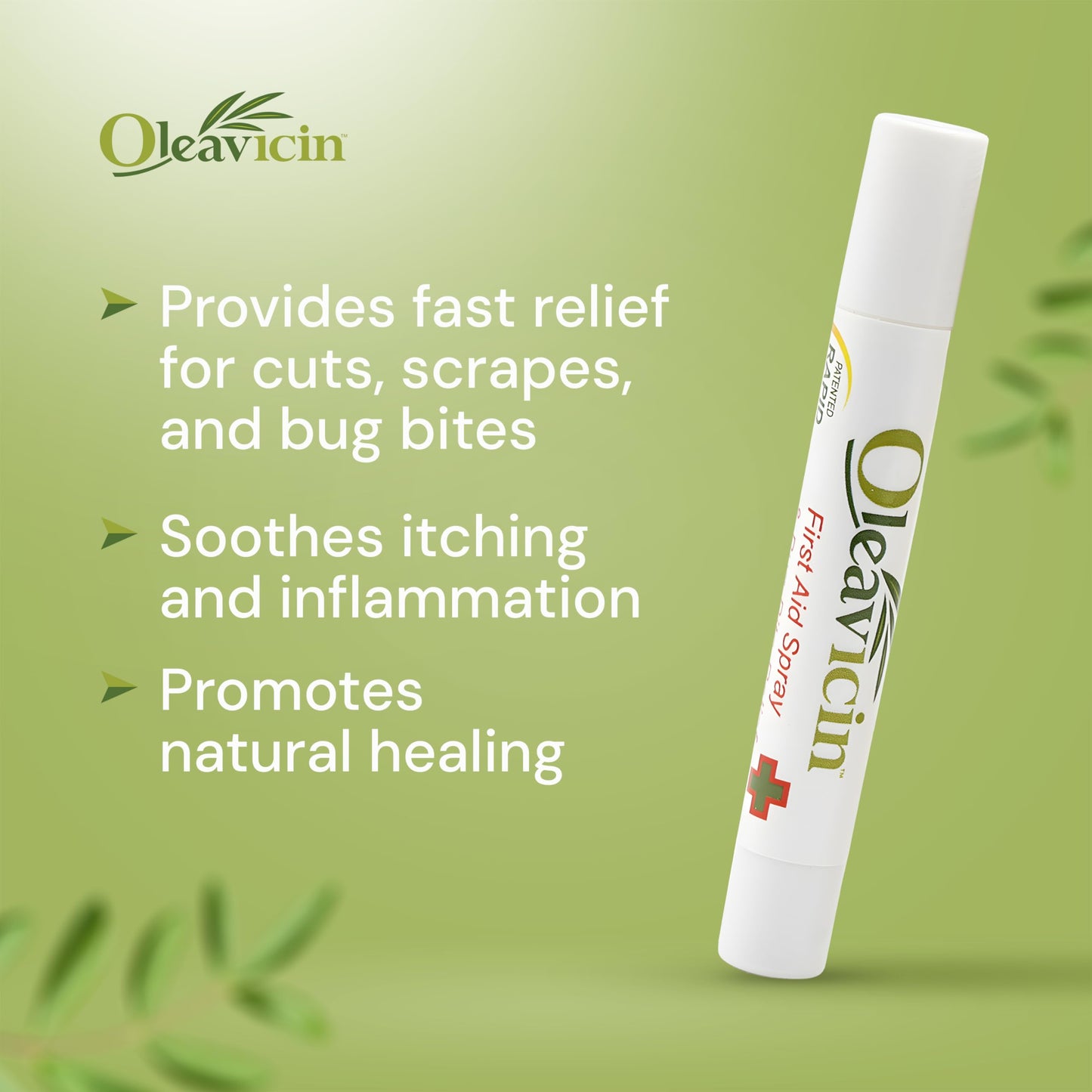 Oleavicin First Aid Spray & Bug Bite Relief - 1 Pack – Organic Olive Leaf Extract | Fast-Acting Relief for Minor Skin Irritations, Bug Bites & Burns | Natural & Clinically Proven | 0.17 oz (5ml)
