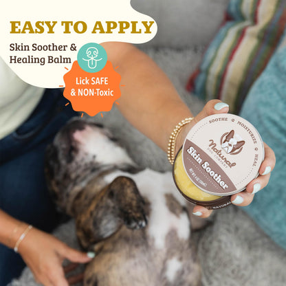 Natural Dog Company Skin Soother Balm Bundle for Dogs – Heals & Relieves Itchy Skin, Hot Spots & Rashes – Moisturizing Dog Rash Cream & Travel Stick – 1 oz Tin + 0.15 oz Stick