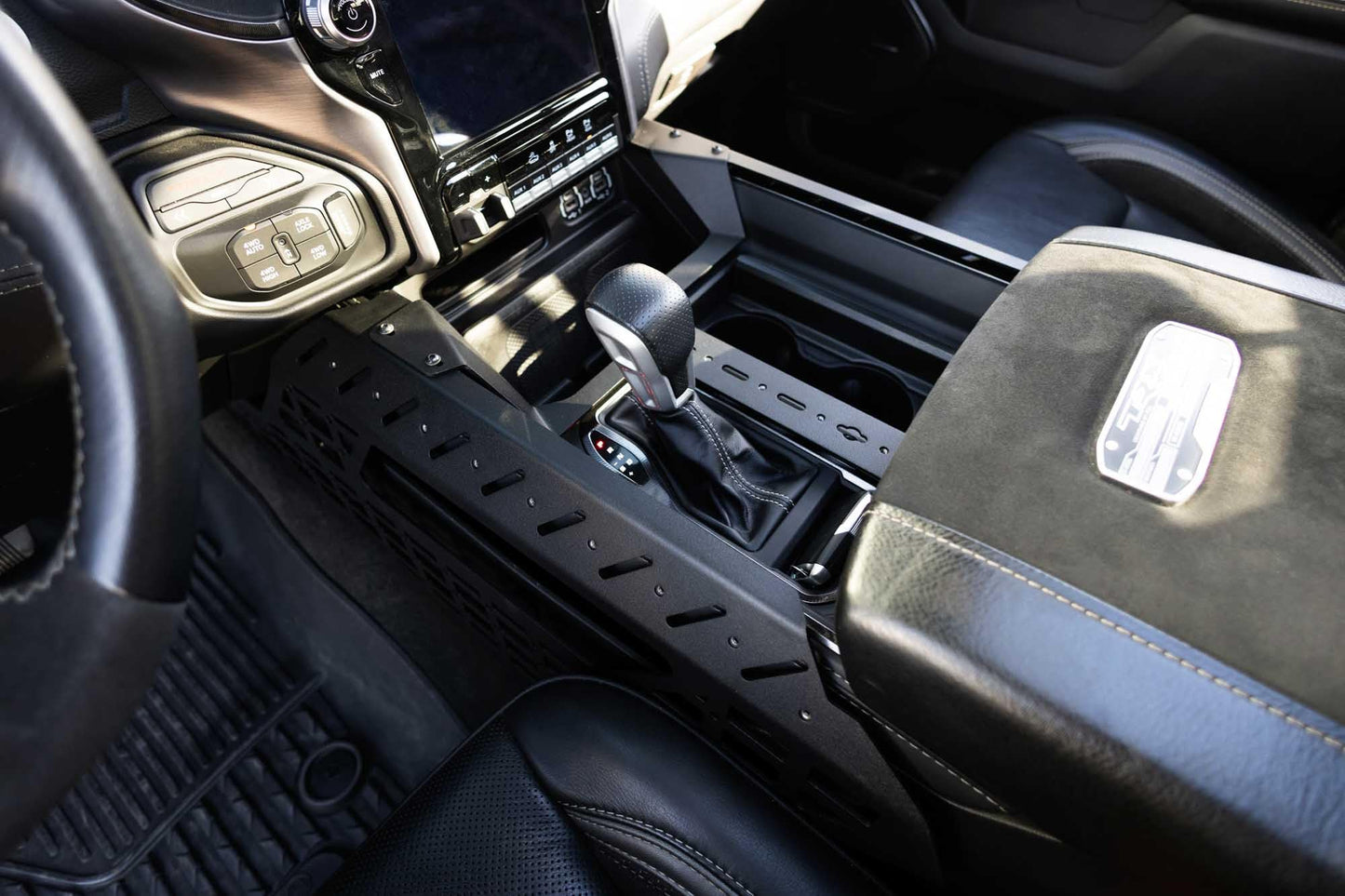 Addictive Desert Designs Center Console Molle Panels & Digital Device Bridge for The 2021-2024 Ram 1500 TRX | Conveniently Keeps Your Smartphone, GPS, Tablet, and Other Accessories | Made in The USA