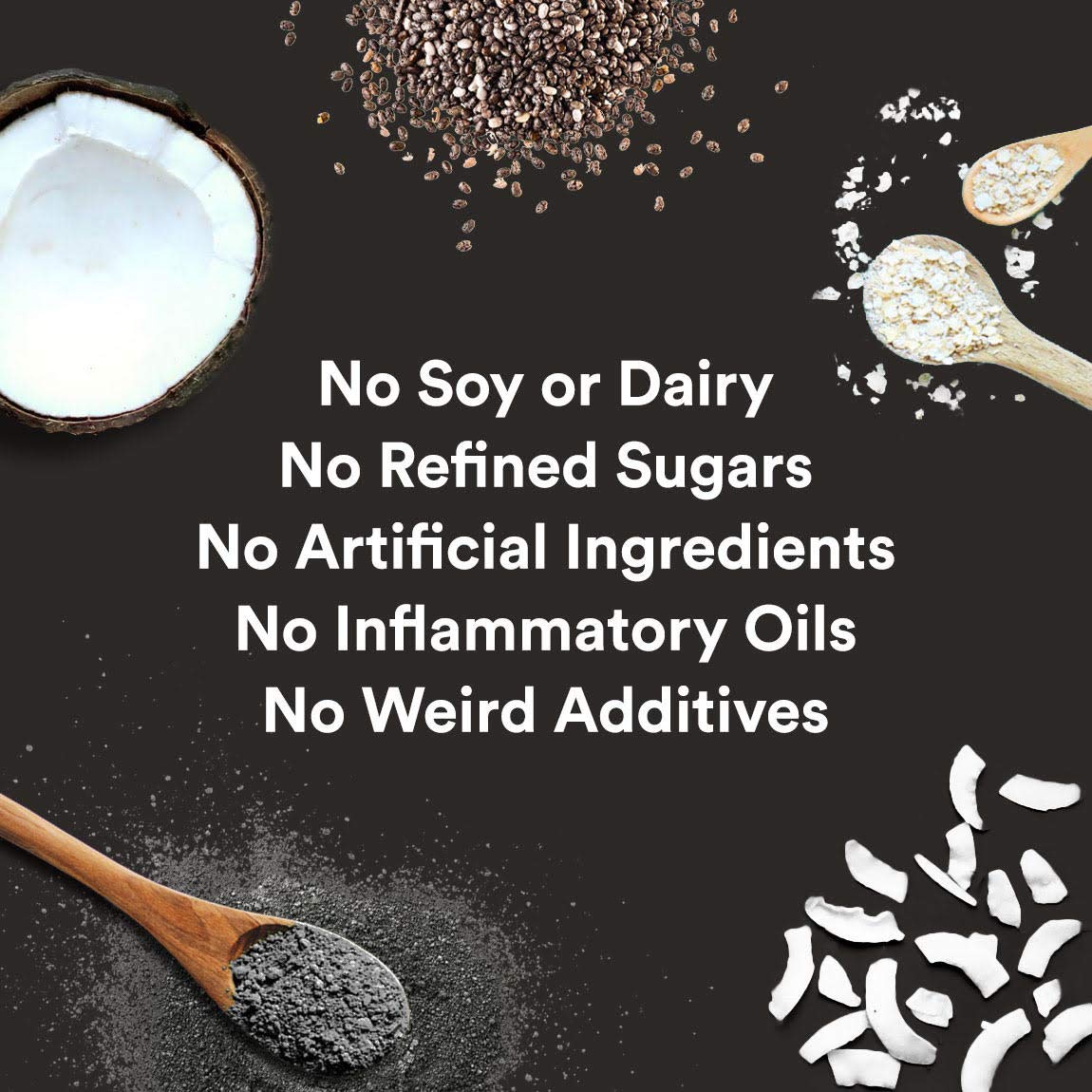 gr8nola BLACK COCO (CHARCOAL) CHIA - Healthy, Low Sugar, Vegan Bulk Granola Cereal - Made with Superfoods Chia Seeds & Activated Charcoal, Soy Free, Dairy Free & No Refined Sugar, 4.5lb Resealable Bag