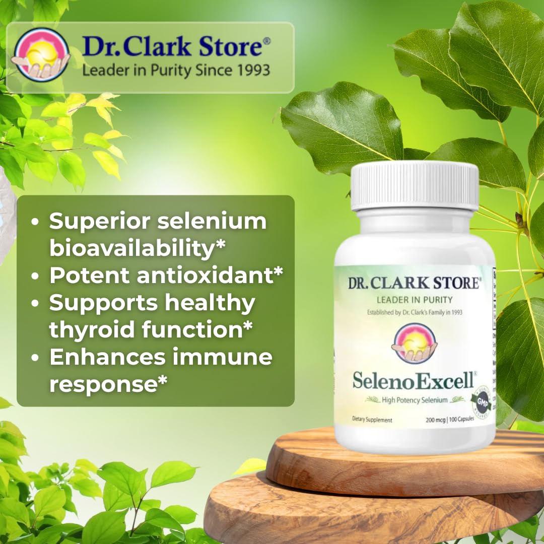Dr. Clark SelenoExcell Selenium Supplement, 200mcg, 100 Capsules
