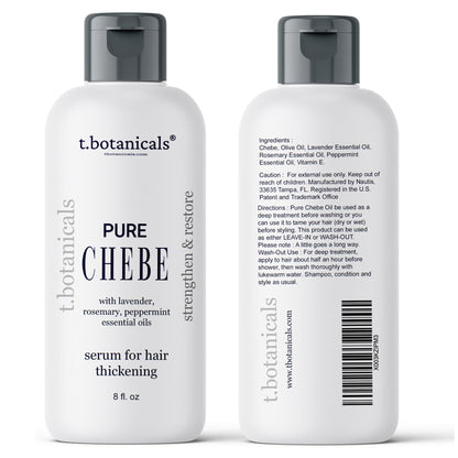 t.botanicals Hair Styling Agent - 8 oz Chebe Oil with Rosemary, Peppermint, and Lavender for Hair Growth, Reduces Split Ends and Hair Breakage, Preservative Free, Lavender Scent, Made in USA