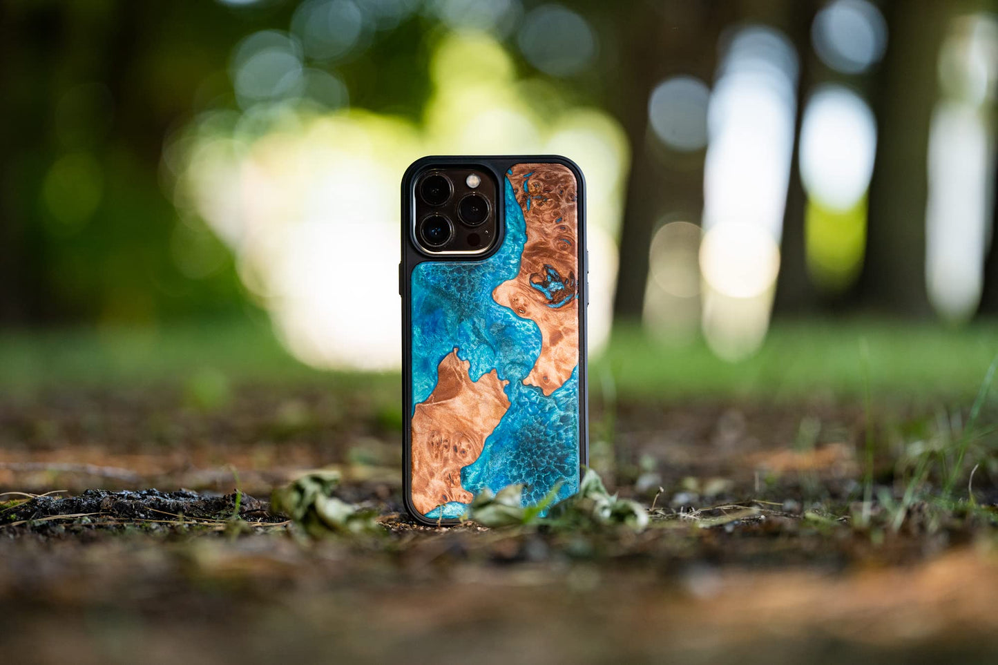 Carved - Designed for iPhone 14 | Burl Wood & Resin Traveler Case | MagSafe Compatible Magnet | One-of-A-Kind Inlay | Made in USA | Map of New Zealand