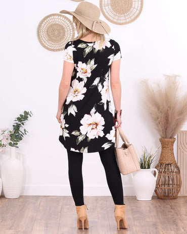 Popana Womens Short Sleeve Summer Tunic Tops to Wear with Leggings Loose Fit Made in USA