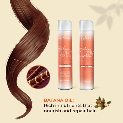 Arlena Batana Oil Shampoo and Conditioner Set - Made in USA - Promotes Hair Growth, Deep Conditioning, Nourishing & Moisturizing for Silky, Healthy, Lustrous Hair - Ideal for All Hair Types