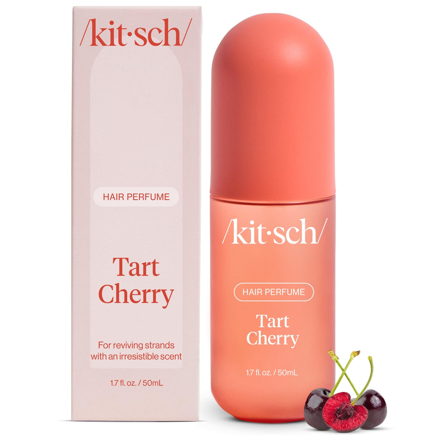 Kitsch Tart Cherry Hair Perfume for Women - Hair Spray & Body Mist - Clean, Deodorizing & Patented Odor-Eliminating Technology - Freshen Hair, Body & Pillows - Fruity Gourmand Scent & Vanilla - 50ml