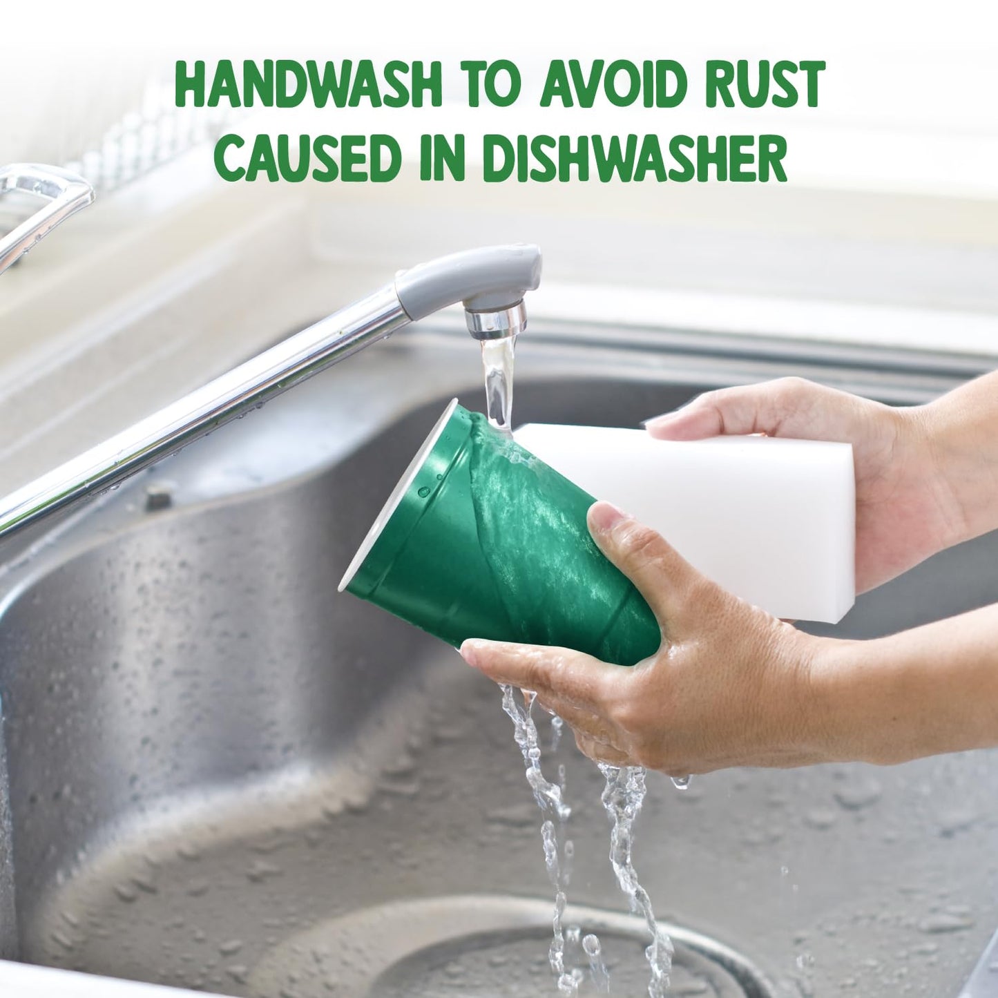 Steel Chill Cups 16 oz. Party Cups 'Happy Holidays' Christmas Tree Design for Cold Drinks, Durable, Disposable, Recyclable, Made in USA, Red, 12 Count