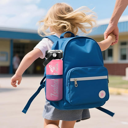 Personalized Kids Water Bottle with Name for School - Custom 18oz Water Bottle with Straw Lid Stainless Steel w/Engraved Names - Personalized Back to School Gifts for Boys Girls kids (Engraved)