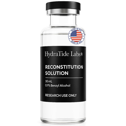 Reconstitution Solution – 30 mL Glass Vial - Deionized Water with 0.9% Benzyl Alcohol | for Research Use Only | Clear and Consistent Composition | Reliable Laboratory Supply