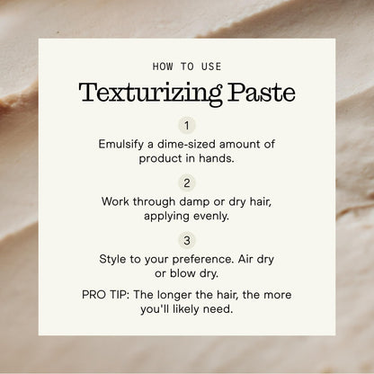 Firsthand Supply Texturizing Paste - Clean & Non-toxic Hair Care Ingredients - For Textured, Messy & Relaxed Hair Styles - 3oz (88ml)