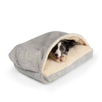 Snoozer Pet Products Luxury Rectangle Cozy Cave Dog Bed with Microsuede, Showdog Collection, Small, Palmer Dove
