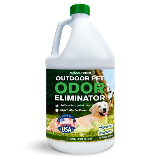 Nature’s Freedom Concentrated Enzymes Outdoor Odor Eliminator, Turf and Yard Cleaner for Pet Urine, Deodorizer for Dog & Cat Waste & Smells, Makes 5 to 64 Gallons, Use on Grass, Patios, Kennels