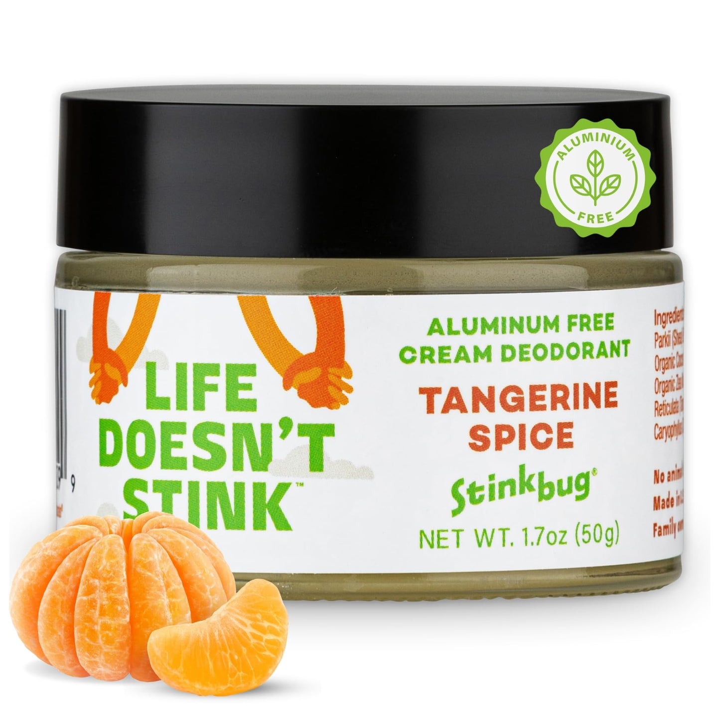 Natural Organic Deodorant Cream with Tangerine Spice Scent, Shea Butter and Coconut Oil, Aluminum Free Deodorant by Stinkbug Naturals, 1.7 Ounce