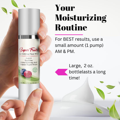 Fifth & Skin Super Fruits Age Defying FACE CREAM - Made in USA - Face Whip (2 oz.) Organic Moisturizer: Dry, Oily or Sensitive Skin – Firm, Minimize Fine Lines & Help Fade Age Spots