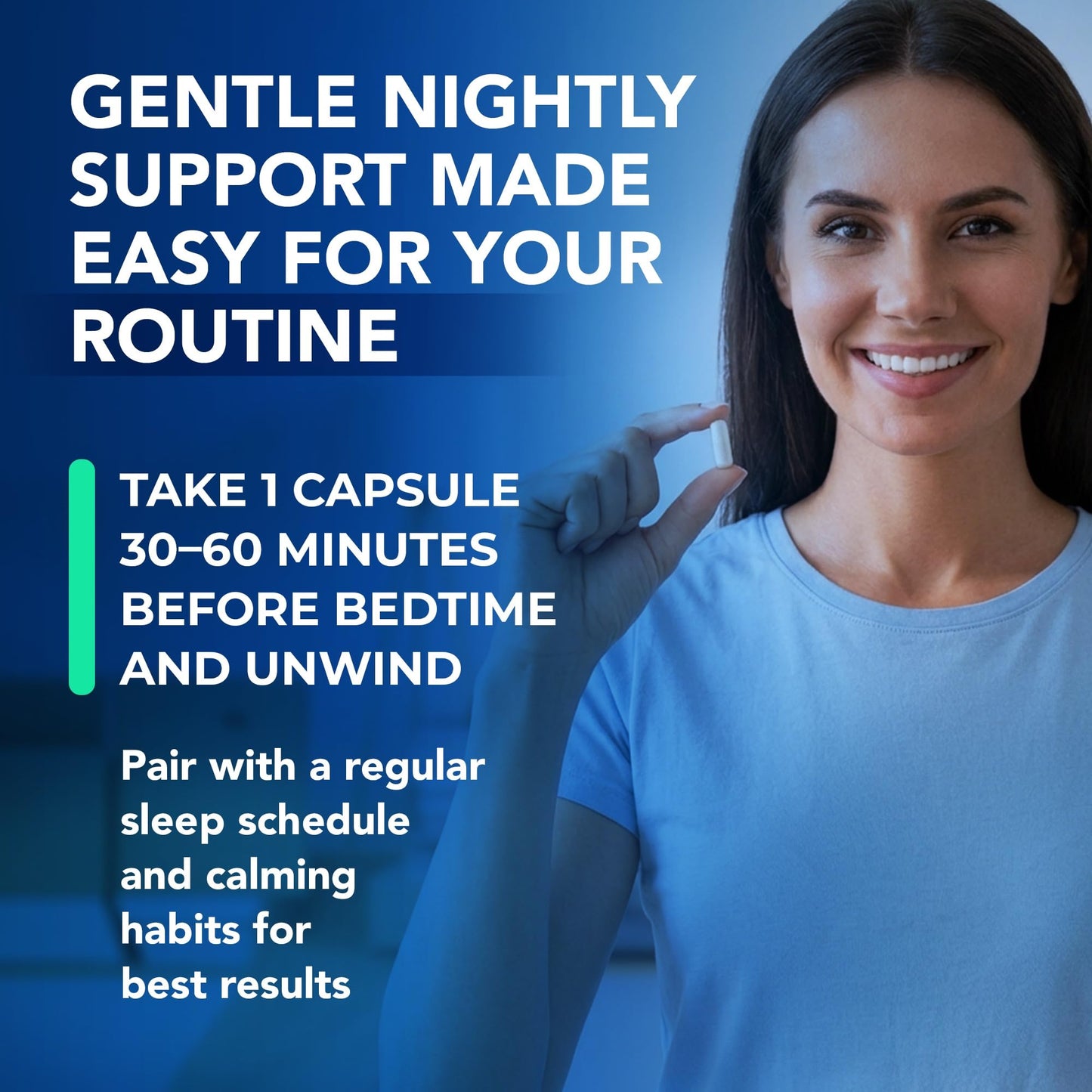Sleep Supplement with Melatonin 5mg - Made in USA, Vegan, Non-GMO, Non-Habit Forming Deep Sleep Supplements for Adults - With Magnesium Glycinate, Ashwagandha, L-Theanine, Valerian Root - 60 Capsules