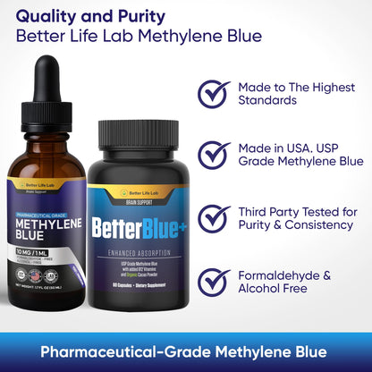 Methylene Blue Capsules & Tinctures Bundle Pack – Cognitive Support & Cellular Energy Boost
