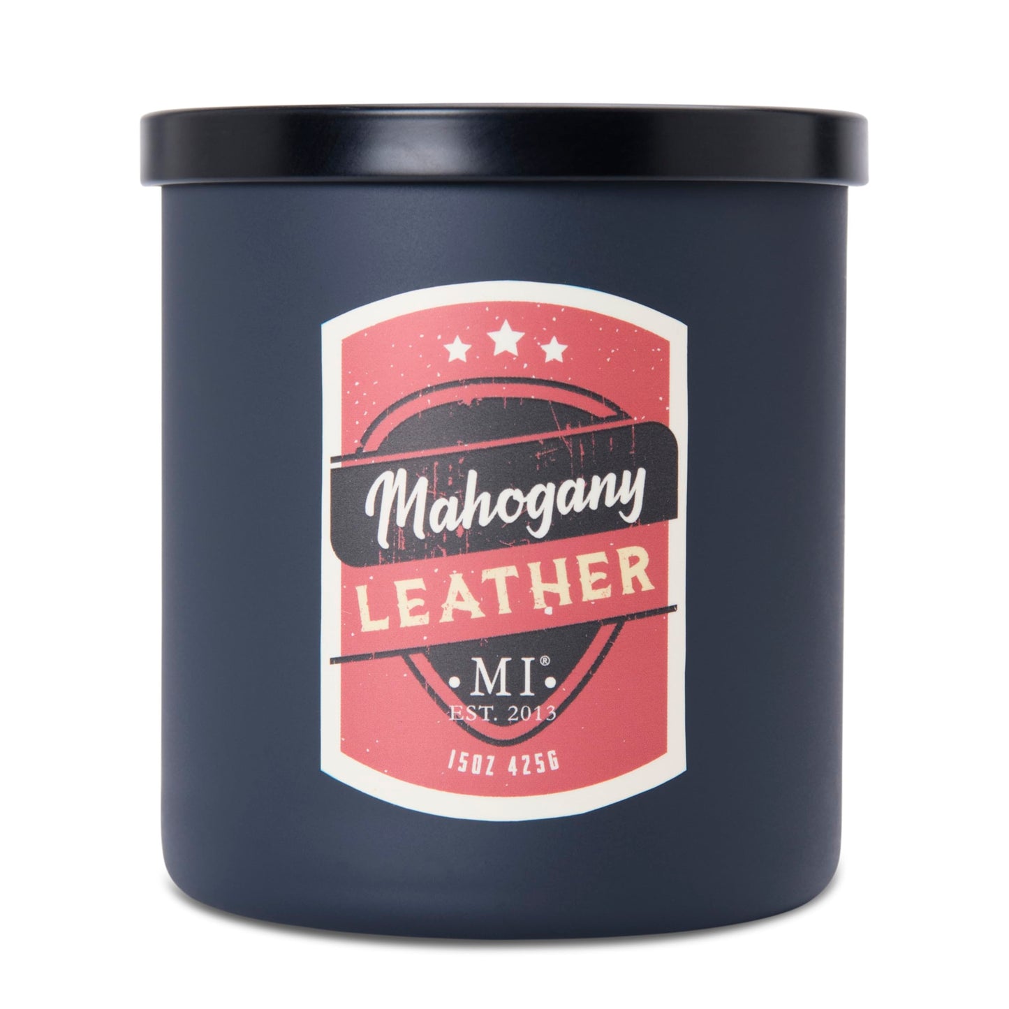 Manly Indulgence Mahogany Leather Scented Candles for Men, 2 Wick, 15 oz Premium Soy Blend Wax, 60H Burn, Candles for Home Scented – Made in The USA