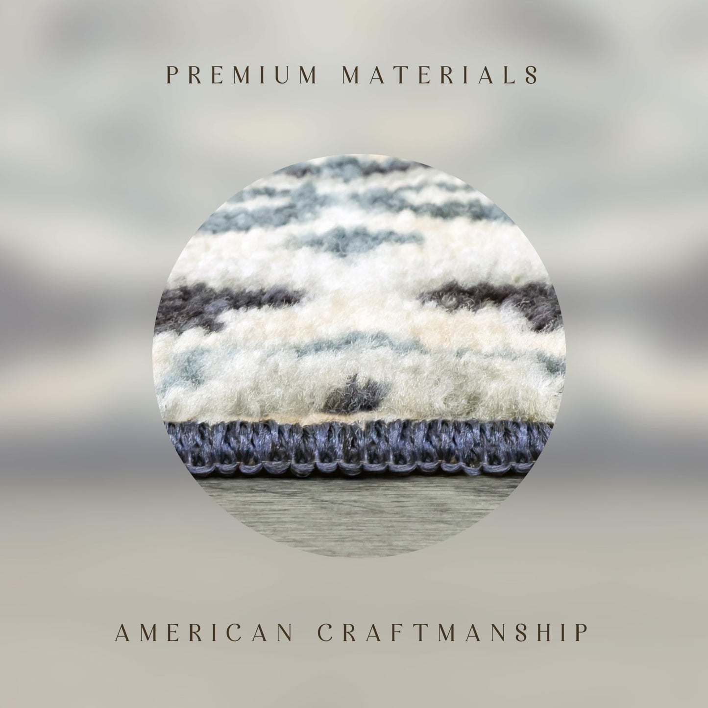 Maples Rugs Camilla Medallion Area Rug - Made in USA - Low Pile, Non Slip Pet-Friendly Mat for Bedroom, Office, Living & Dining Room, 5' x 7', Cream/Navy