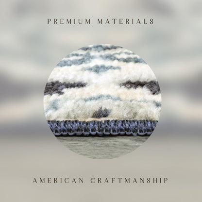 Maples Rugs Camilla Medallion Area Rug - Made in USA - Low Pile, Non Slip Pet-Friendly Mat for Bedroom, Office, Living & Dining Room, 5' x 7', Cream/Navy