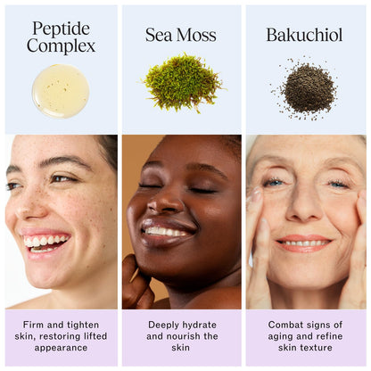 LilyAna Naturals Bakuchiol Face Lift Cream with Sea Moss and Peptide Complex - Face Cream for Women - Moisturizing and Lifting Facial Cream - Anti-Aging Overnight Moisturizer - Made in the USA