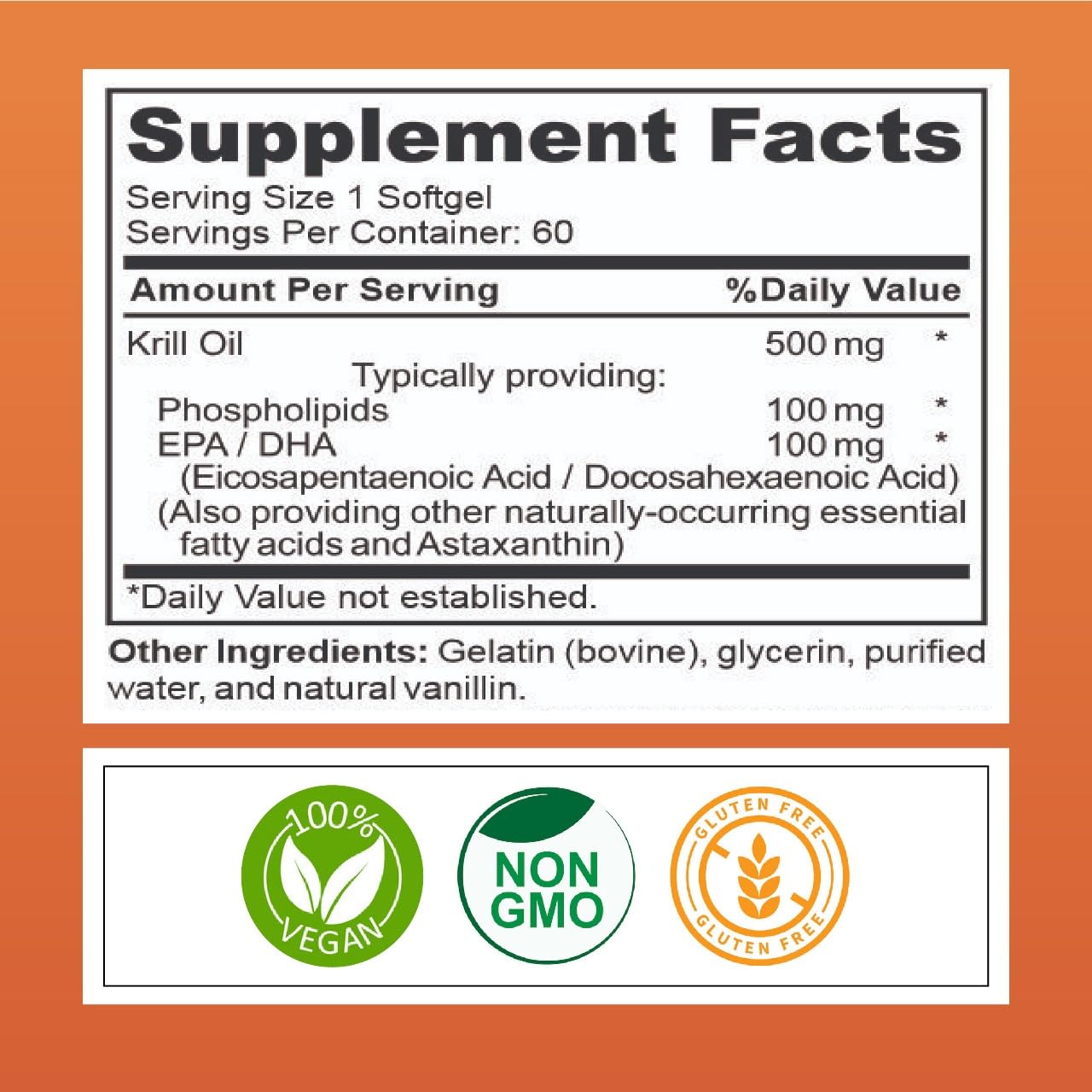 Kurryculum Krill Oil Softgels, 60 Count, with EPA, DHA & Omega 3,6,9