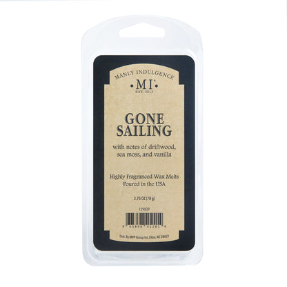 Manly Indulgence Gone Sailing Scented Wax Melts, Wax Melt Warmer Cubes, Long Lasting Scented Wax Warmer Cubes, 4 Pack, 6 Cubes Each - Made in The USA