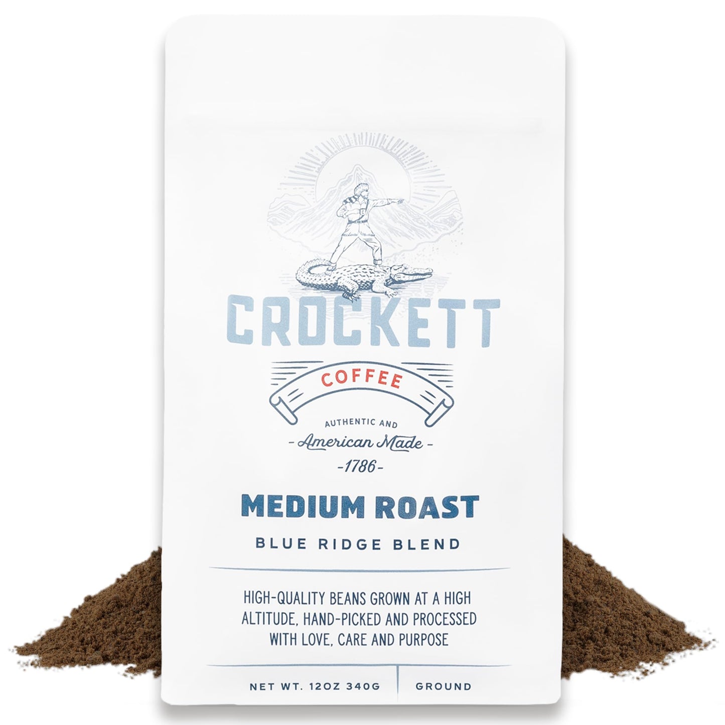 Crockett Medium Roast Ground Coffee – Bold Medium Roast Ground Coffee with Smooth Body, Balanced Flavor & Clean Finish – Perfect for Classic Coffee Drinks, All-Day Energy & Healthy Coffee Habits