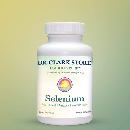 Dr. Clark Selenium Supplement 200 Mcg - Dietary Capsules with Essential Mineral - Improves Thyroid Function, Immune Support - 100 Capsules