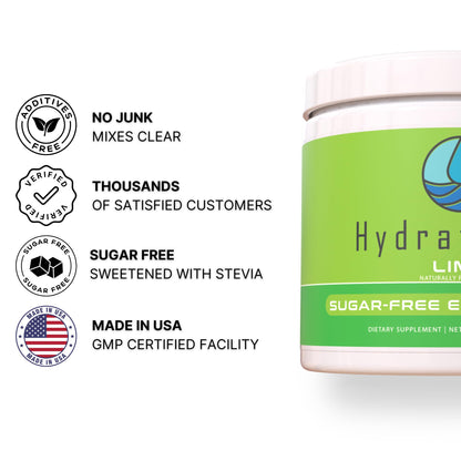 Hydrate Pro Clinical-Grade Electrolyte Powder | 1000mg High-Sodium Formula | POTS & Dysautonomia Support | Sugar-Free | 45 Servings (Lime)