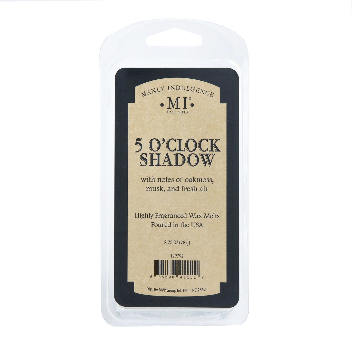 Manly Indulgence 5 O'Clock Shadow Scented Wax Melts, Wax Melt Warmer Cubes, Long Lasting Scented Wax Warmer Cubes, 4 Pack, 6 Cubes Each - Made in The USA