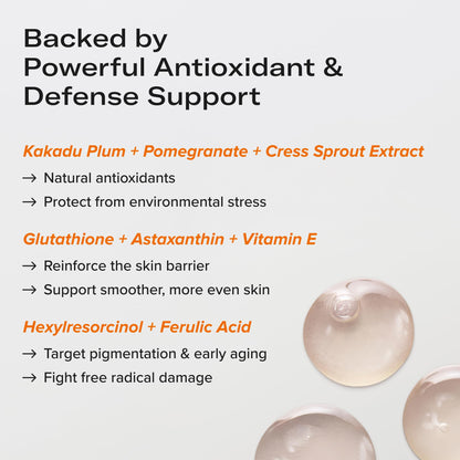 serum junkie BRIGHTEN 15% Stabilized Vitamin C Serum with Glutathione, Ferulic Acid, Hexylresorcinol, Kakadu Plum, Vitamin E, Brightening, Glowing Skin, Anti-Aging 1 fl oz
