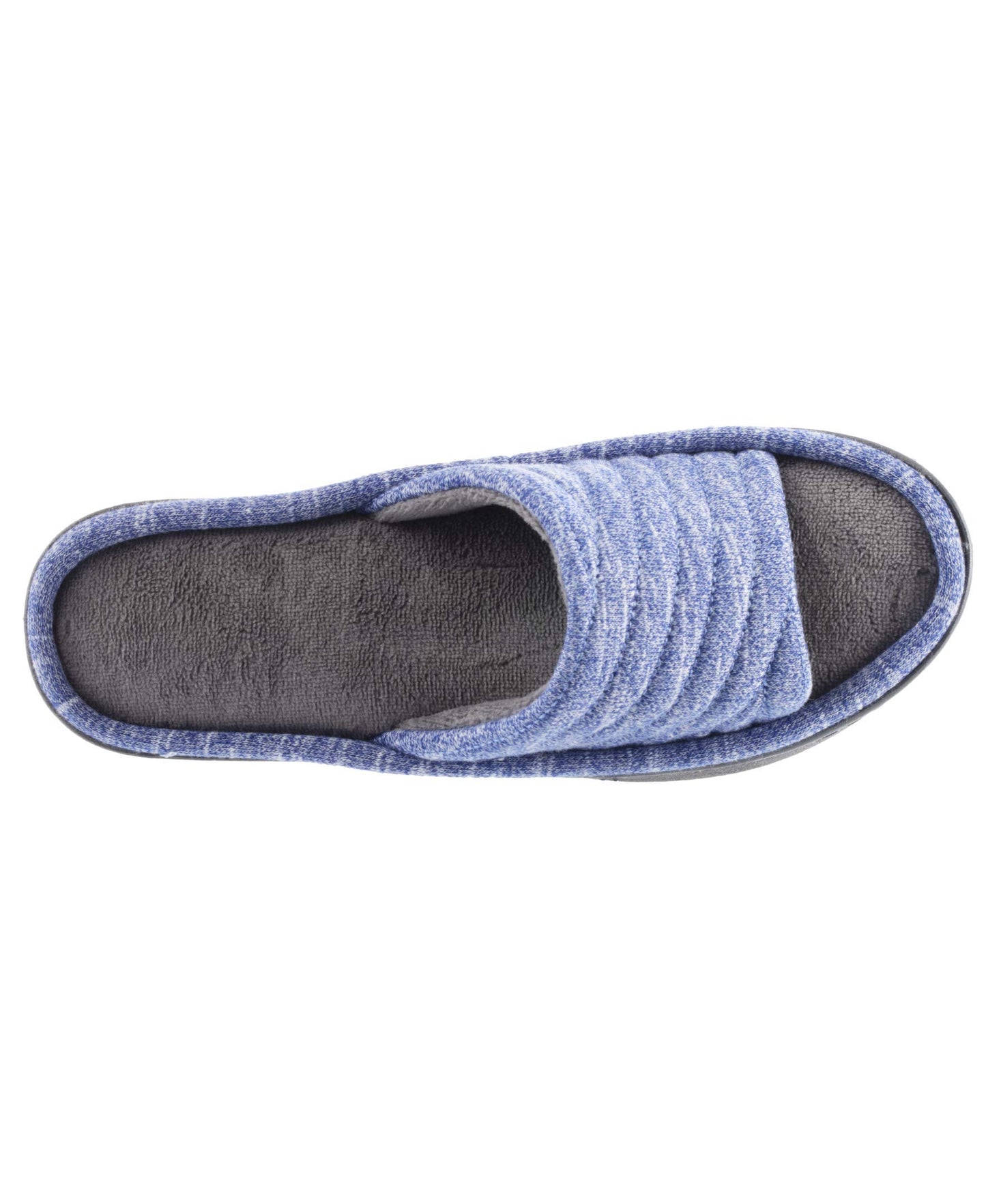 isotoner Women's Space Dyed Andrea Slide Slipper with Moisture Wicking for Indoor/Outdoor Comfort and Arch Support, Sapphire, 8.5-9